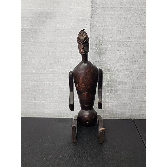 Hand Carved Female African Fertility Doll/Figurine Networked Arms Legs Vtg 50's
